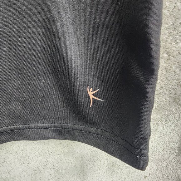 Womens Black Danskin Now Semi-Fitted Shirt Top Short Sleeve Activewear Size L - Picture 3 of 8